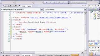Visual Studio 2008: Create an HTML Form