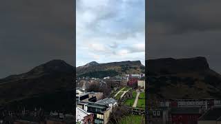 View from Regent Road to Holyrood Park in Edinburgh