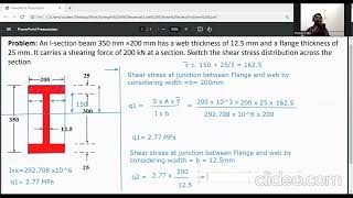 Maximum shear stress for Symmetrical I section beam/ Strength of Materials