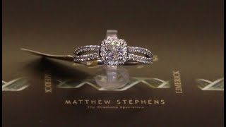 #43733 | T0.85ct | Cushion Halo Diamond Engagement Ring, with Split Diamond Shoulders