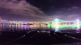 東京湾クルージング 35 Tokyo bay cruise ship onboad front view Night cruise