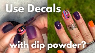 HOW TO USE DECALS WITH DIP POWDER / Easy Nail Art for Beginners / No Gel Needed