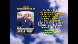 Reginald Cherebin ~ Short Obituary