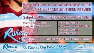 Weymouth 1 v 0 Cambridge City - 10th January 2014