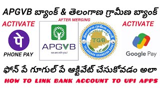 How to Link Bank account in UPI apps with TGB bank by APGVB Customers \u0026set UPI PIN without ATM Card