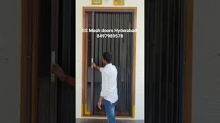 SS metal Folding and sliding Heavy strong Mosquito mesh doors #maindoor #Pleated #Mosquito 🦟 #letest