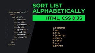 Sort HTML list Alphabetically using Javascript | HTML List Sorting | csPoint web designing tutorials