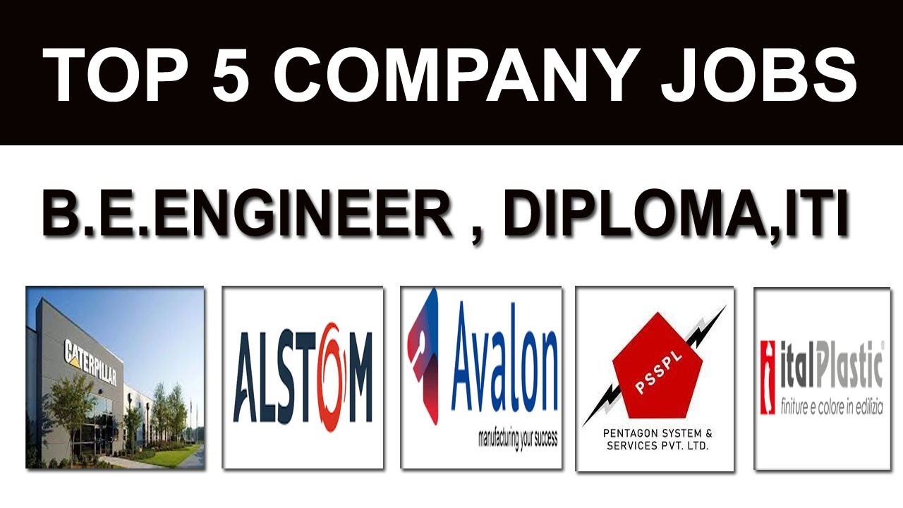 5 Company Jobs Vacancy | B.E . Engineers , Diploma & ITI - YouTube