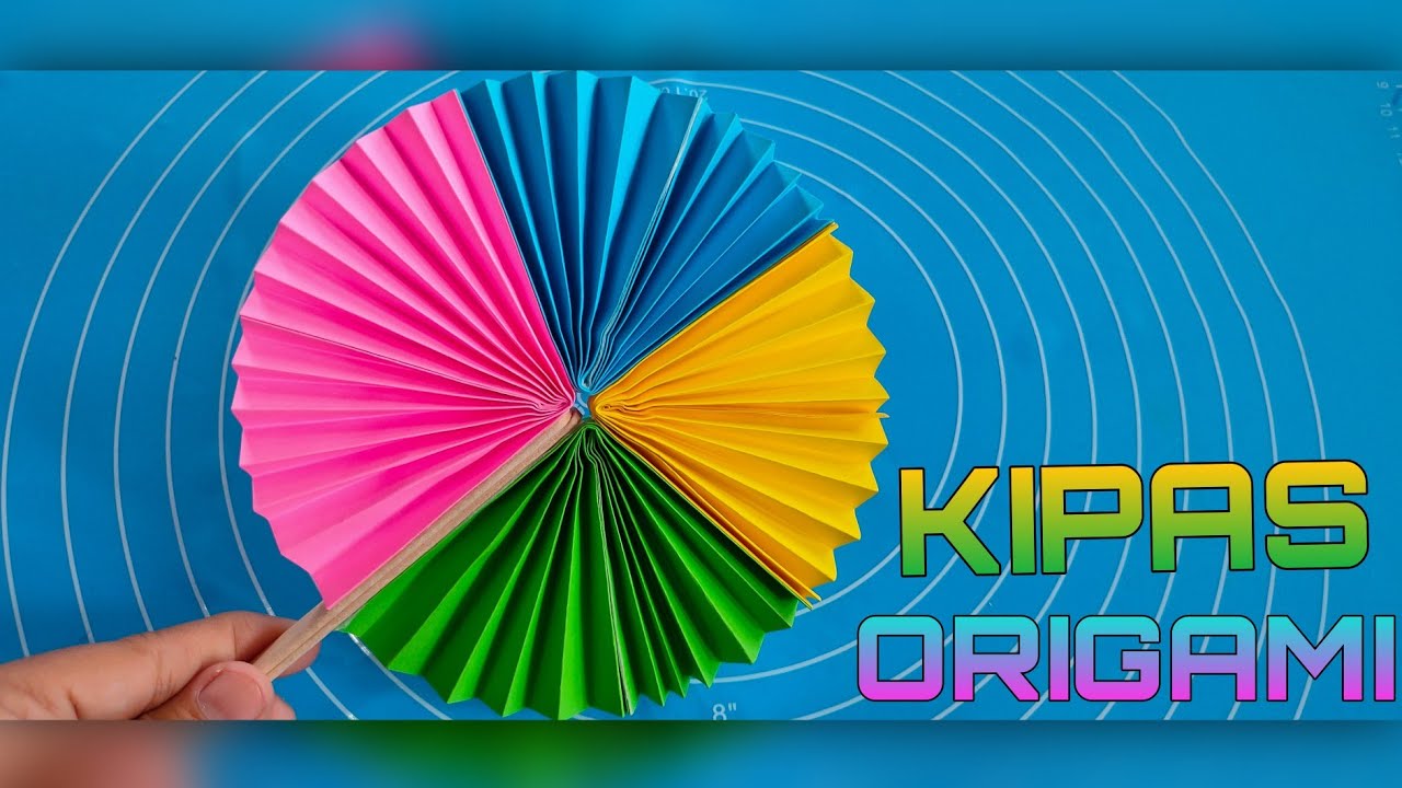 Cara Membuat Kipas Dari Kertas Origami - YouTube