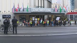 Pro-Palestinian demonstrators confront Nancy Pelosi during event at Seattle's We