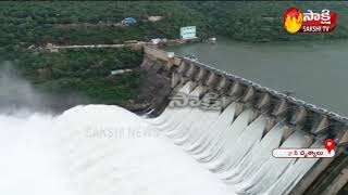 Srisailam Dam Gates Liift  Exclusive Visuals || Kurnool District || Sakshi TV