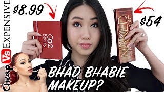 Bhad Bhabie Makeup VS Urban Decay Naked Heat | Cheap VS Expensive Eyeshadow | Copycat Beauty Review