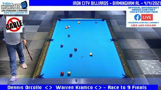 Iron City Billiards – 1 – Dennis Orcollo Vs Warren Kiamco – 10 Ball – 4/3/21 - Finals