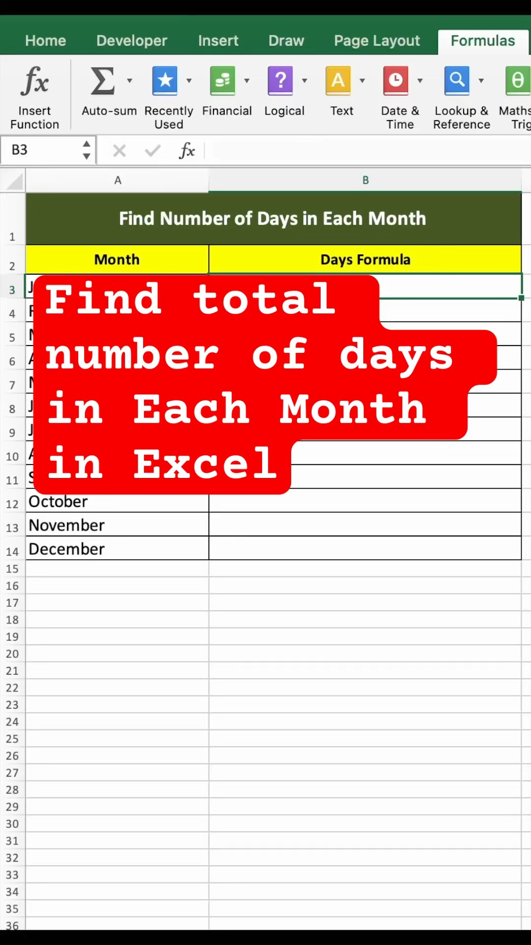 find number of days in month #exceltricks 2024   Excel Formula Hacks EOMONTH  #shorts #excel