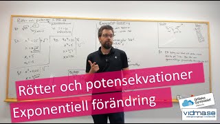 Matematik 1. RÖTTER, POTENSEKVATIONER och uppgifter med UPPREPAD PROCENTUELL FÖRÄNDRING