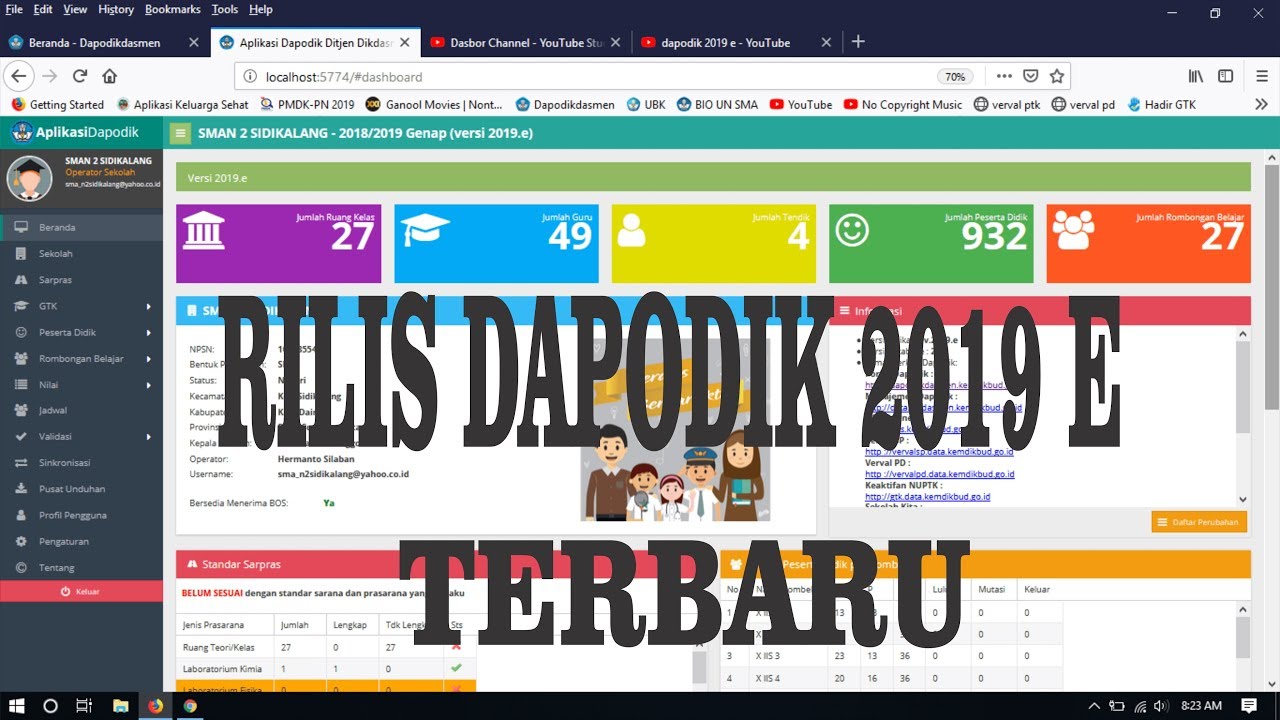 DAPODIK UPDATE VERSI 2019 E TERBARU - YouTube