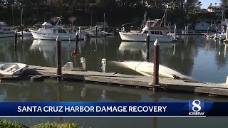 Work continues to repair Santa Cruz Harbor from high surf damage