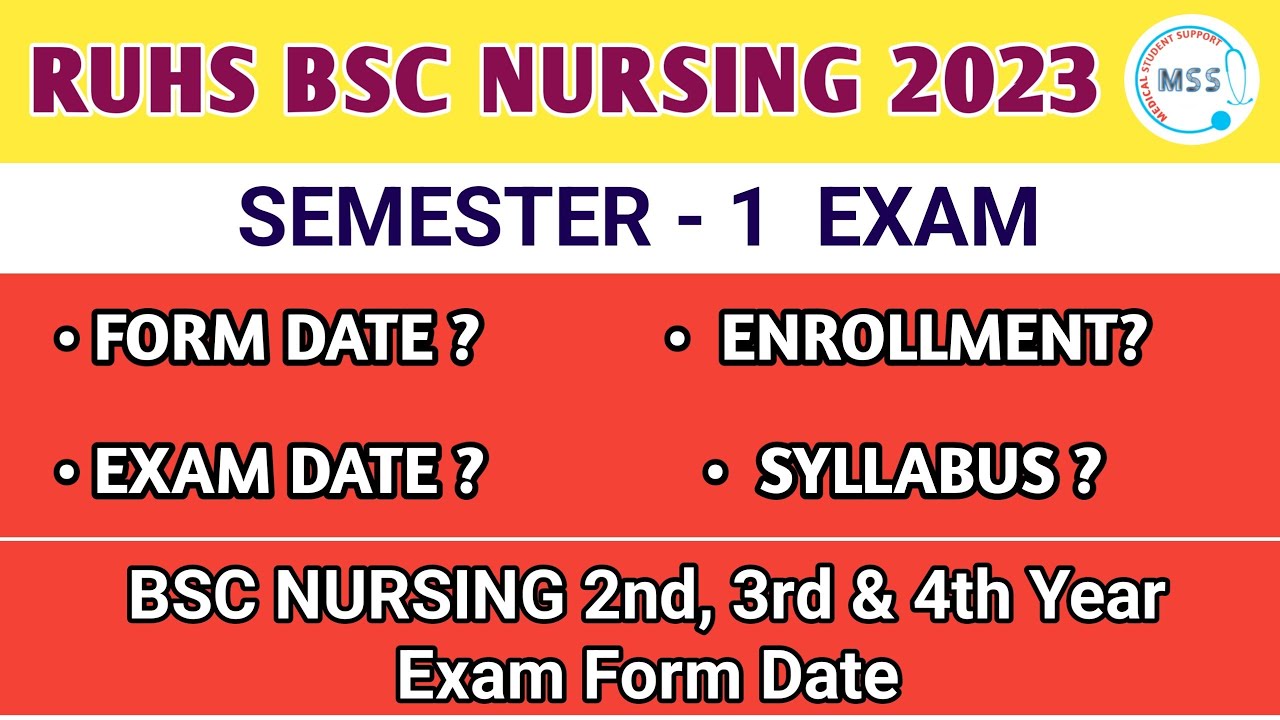 RUHS Bsc Nursing Semester Exam 2023 | Bsc Nursing Exam Form Date आ गयी ...