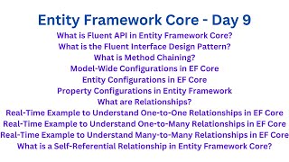 Fluent API Configuration and Entity Framework Core Relationships - EF Core Day 9