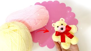 Como fazer Ursinho de pompom fio de lã DIY