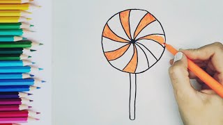 Learn Easy Drawing and coloring For kids by let's draw  || #drawing #coloring #draw #lollipop