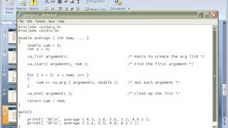 08 05 Variable Length Argument Lists | C Tutorial