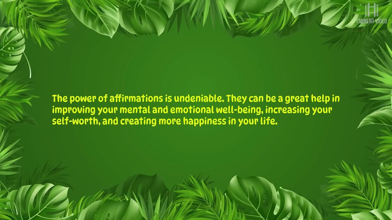 Daily Affirmations To Build Self Esteem And Confidence Female Vo