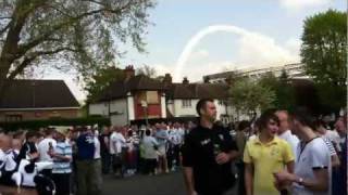 Bolton fans sing 10 German bombers - Greyhound Wembley