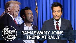 Ramaswamy Supports Trump at Rally After Dropping Out of Presidential Race | The Tonight Show