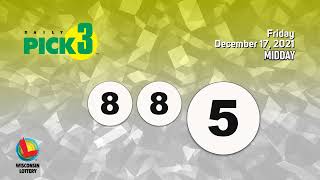 Wisconsin Lottery Midday Draw 12/17/2021