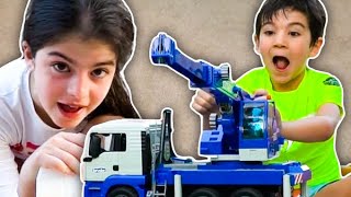 Summertime Pretend Play! | Playing with Toy Construction Trucks Outdoors | JackJackPlays