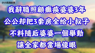 我辞职照顾瘫痪婆婆3年，公公却把3套房全给小叔子，不料随后婆婆一个举动，让全家都当场傻眼！#為人處世#生活經驗#情感故事#晚年哲理#中老年心語#淺談人生#真實故事#心書時光