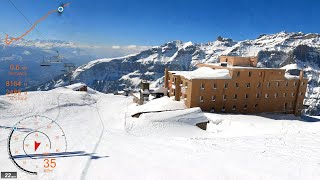 [5K] Skiing Leukerbad, Torrenthotel Top to Bottom Keeping Left, Wallis Switzerland, GoPro HERO9 GPS