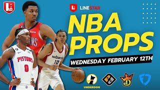 NBA Player Props Today 2/12 Underdog  | Best Bets Underdog \u0026 PrizePicks Wednesday February 12th