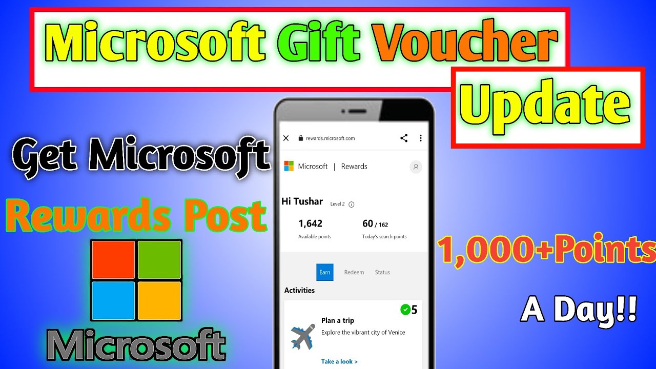 Microsoft Trick 1000 Points Per Day In One Account | Microsoft Rewards ...