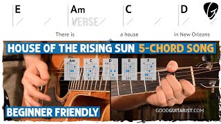 "House of The Rising Sun" Beginner Guitar Lesson | Easy Step-by-Step Acoustic Guitar Tutorial