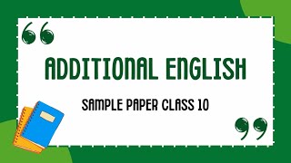 MBOSE Class 10 Additional English Sample Paper – 2025 | Meghalaya Board