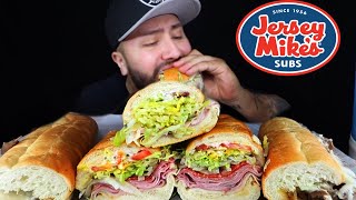 Jersey Mikes MUKBANG | Philly Cheese Steak + Italian Sub Mikes Way