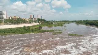 Rio Acaraú no início da tarde de hoje, 16.01.2025, com muita água, Sobral-Ce🌧🌧🌧🌧