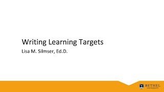 Writing Learning Targets