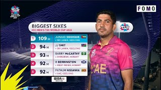 Junaid Siddique's biggest six in this T20 world cup 2022 || SM Universe ||