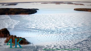 Winter above Finland 4K Puruvesi drone  video