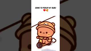 Dudu going to pick bubu 😍 cute bubu dudu ♥️#dudu #bubududu #gomapeachu #shorts #milkmocha #cute