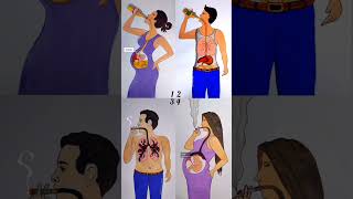 4 in 1 about smoking and drinking #rifanaartandcraft #ytshorts #animationvideo #stopsmoking #ytshort