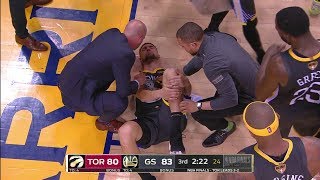 Klay Thompson LEG INJURY, Torn ACL - Game 6 | Raptors vs Warriors | 2019 NBA Fin