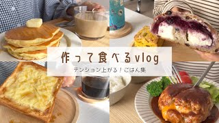 【これはテンション上がります！】作って食べてる食生活vlog｜極もちホットケーキ｜卵ハンバーグ｜ロデウ｜ハニーチーズトースト