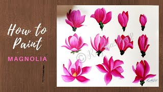 acrylic painting on Canvas for beginners Magnolia painting |  How to paint | Art 4K