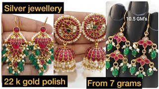 22 carat gold polish/92.7silverjewellery collection/ కెంపులు పచ్చలు from 7 grams with whatsapp no