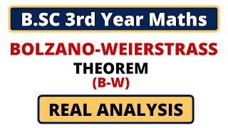 Bolzano-Weierstrass Theorem For Sequences | B.SC 3rd Year Maths | Real Analysis | Sequences