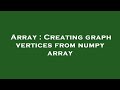 Array : Creating graph vertices from numpy array